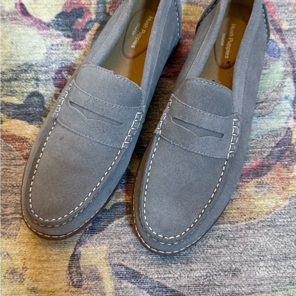 Hush Puppies Gray Suede Penny Loafers